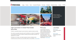 Desktop Screenshot of presima.com